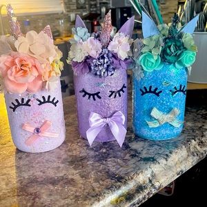 Unicorn mason jars